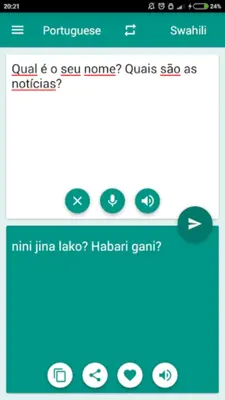 Portuguese-Swahili Translator android App screenshot 1